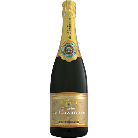 CHAMPAGNE CHARLES DE CAZANOVE BRUT RESERVE TÊTE DE CUVÉE 75 cL
