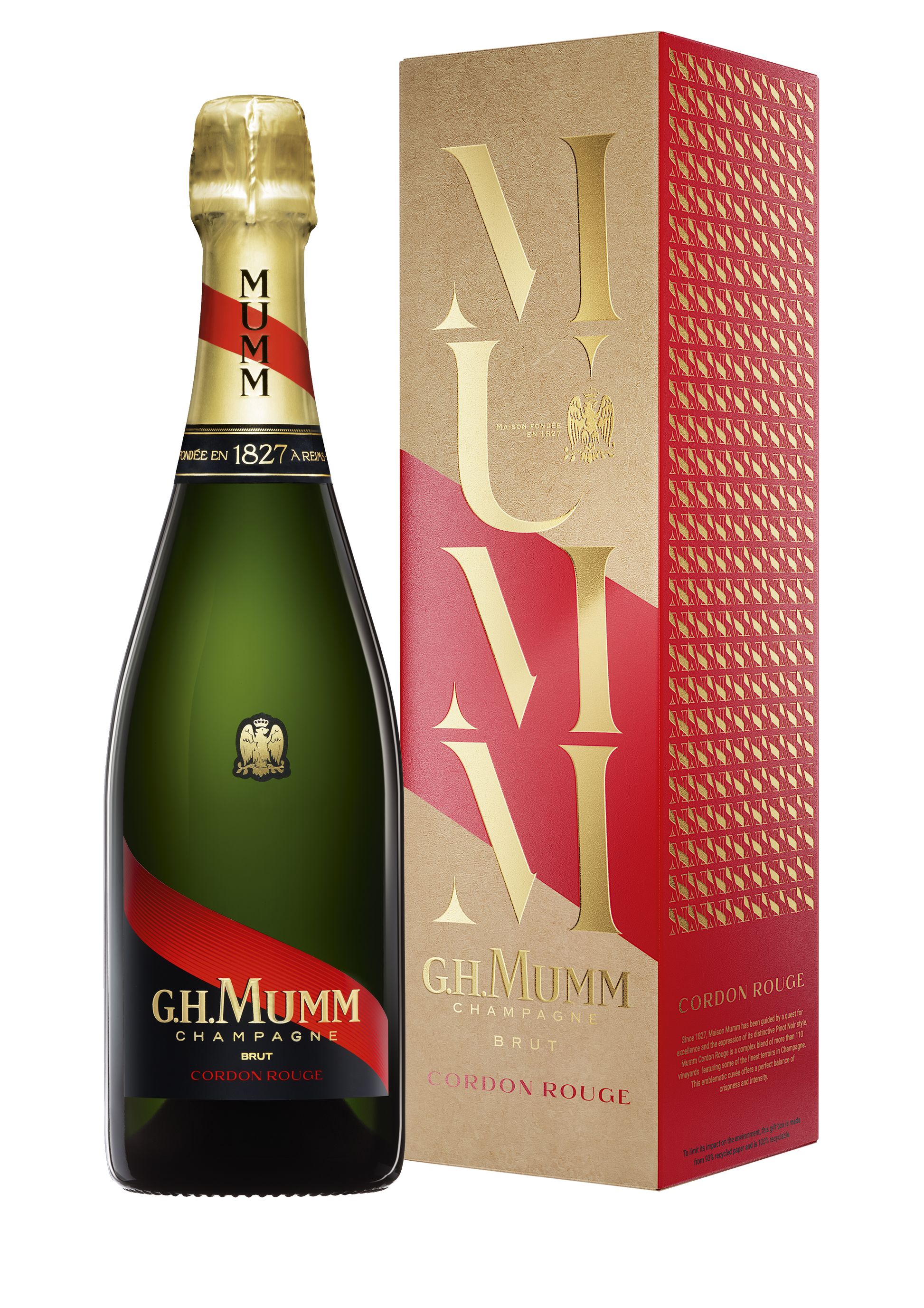 G.H.MUMM CORDON ROUGE BRUT 75 cL GIFT BOX BIO, GIFT BAG