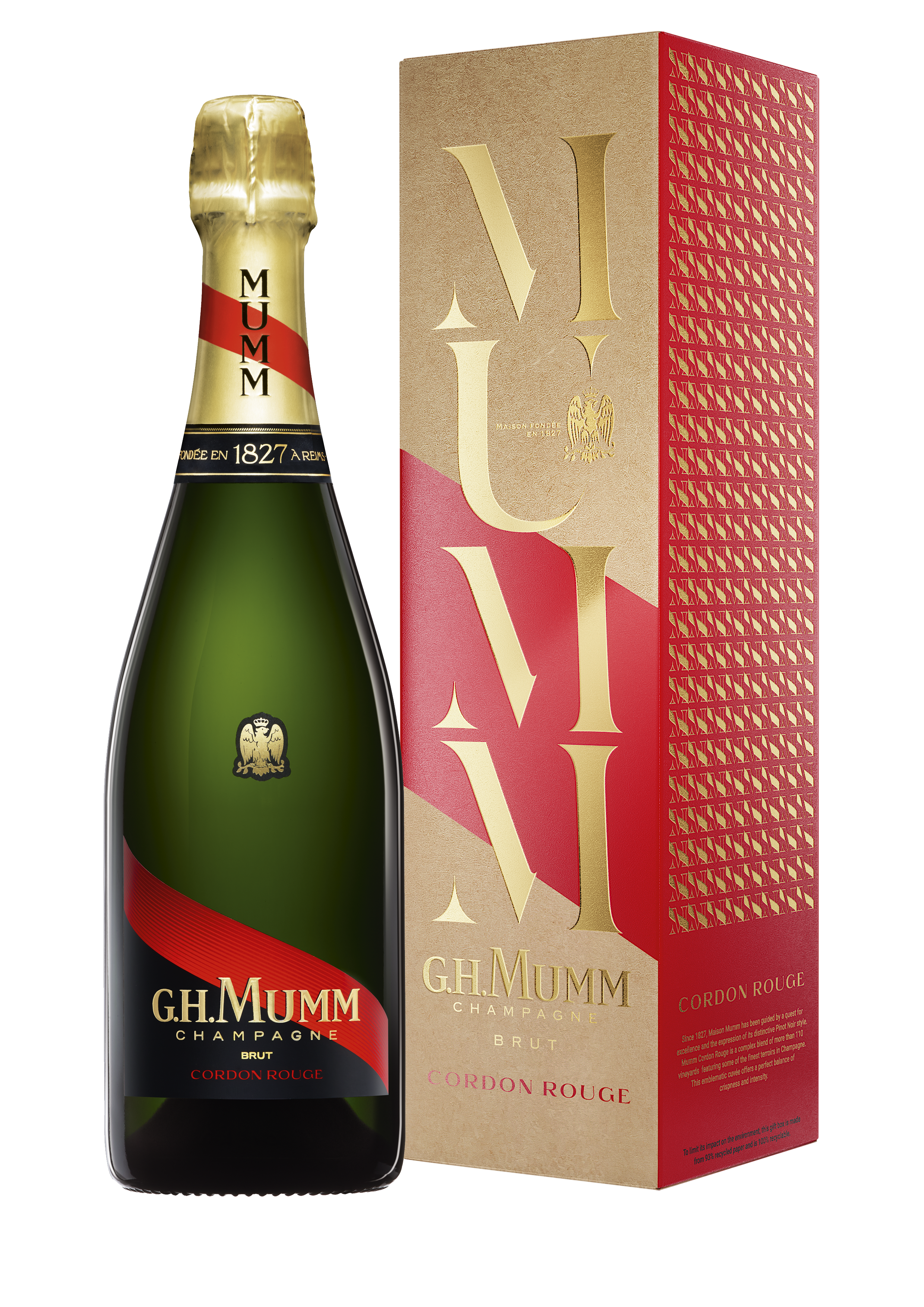 G.H.MUMM CORDON ROUGE BRUT 75 cL GIFT BOX BIO, GIFT BAG