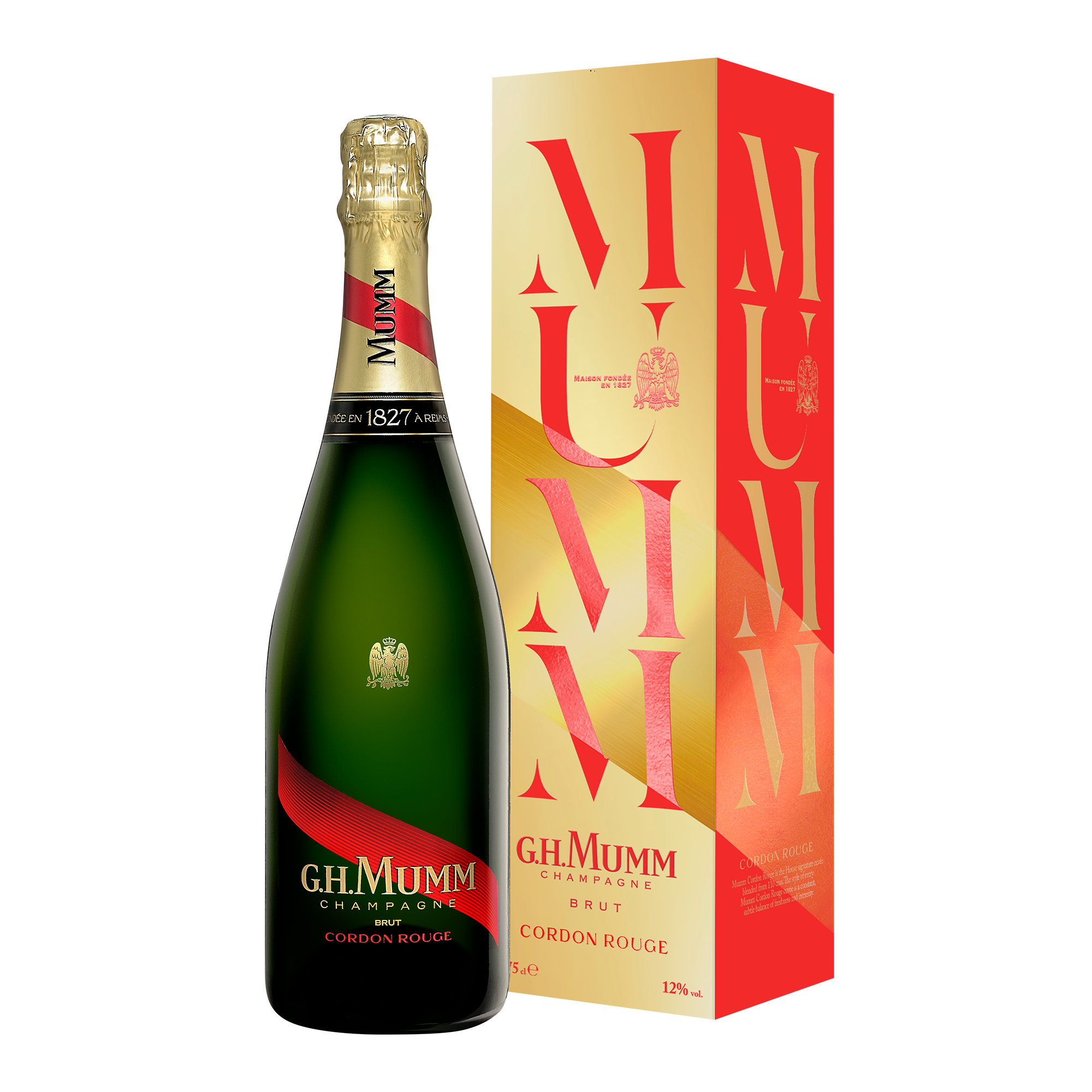 G.H.Mumm Cordon Rouge Brut 75 cL gift box, gift bag