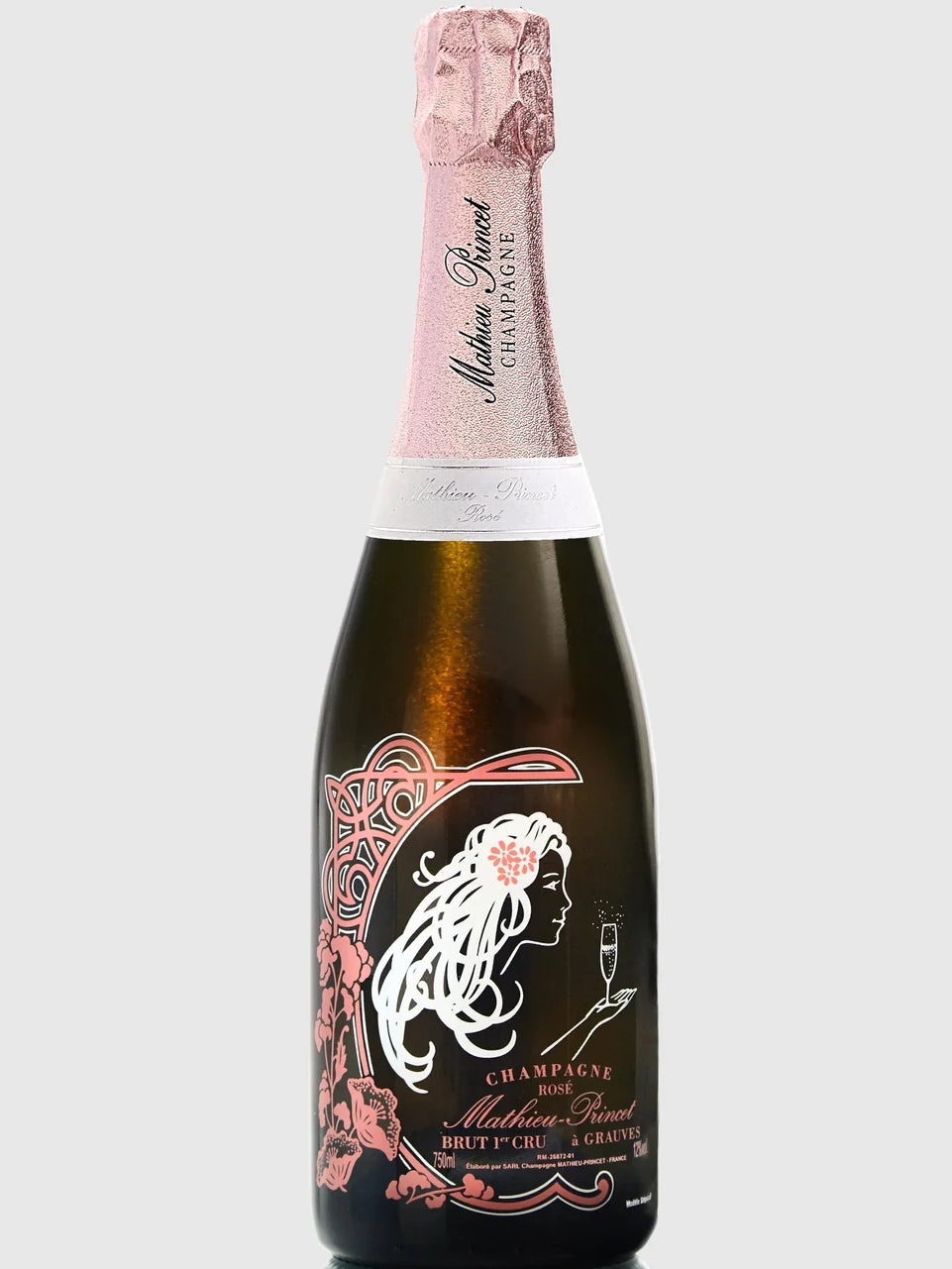 CHAMPAGNE MATHIEU-PRINCET ROSÉ BRUT 1ER CRU À GRAUVES 75 cL