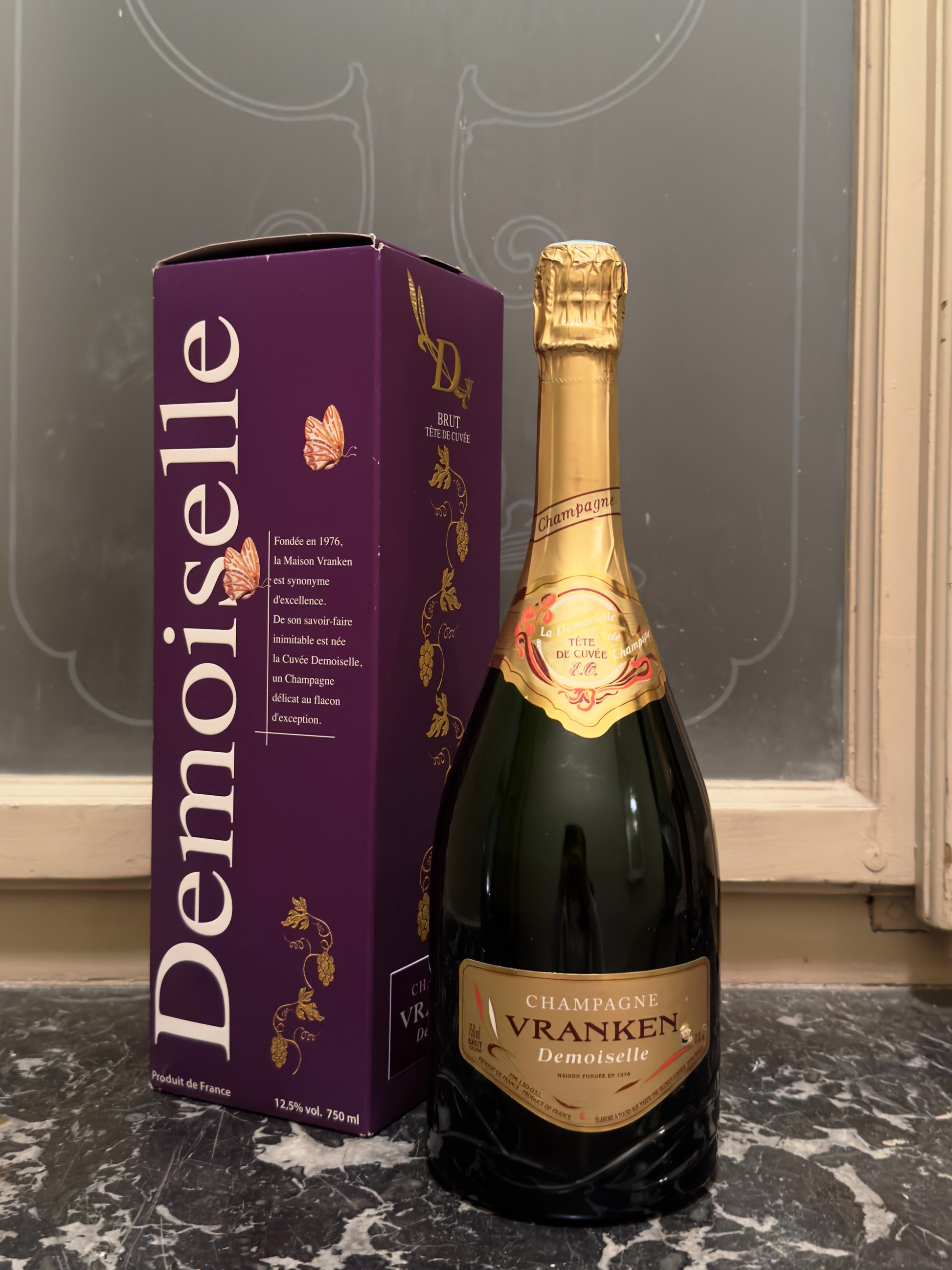 CHAMPAGNE VRANKEN DEMOISELLE TÊTE DE CUVÉE E.O. BRUT 75 cL GIFT BOX