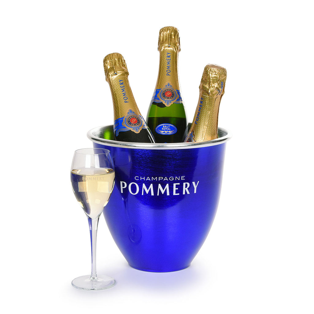 CHAMPAGNE POMMERY ICE BUCKET BLUE