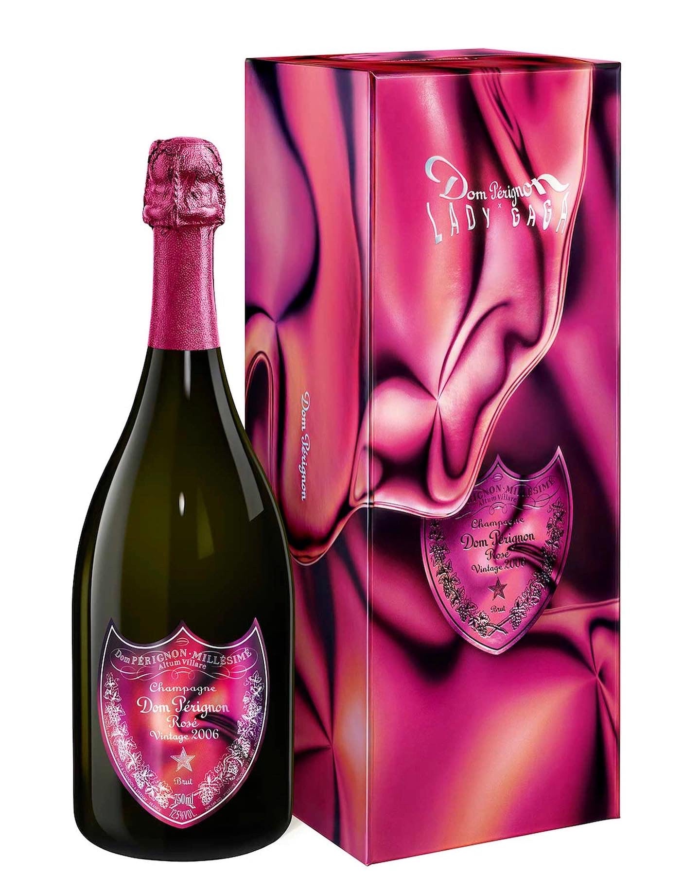 Dom Pérignon Millésimé Lady Gaga Limited Edition Brut Rosé Vintage 2006 75 cL gift box, gift bag