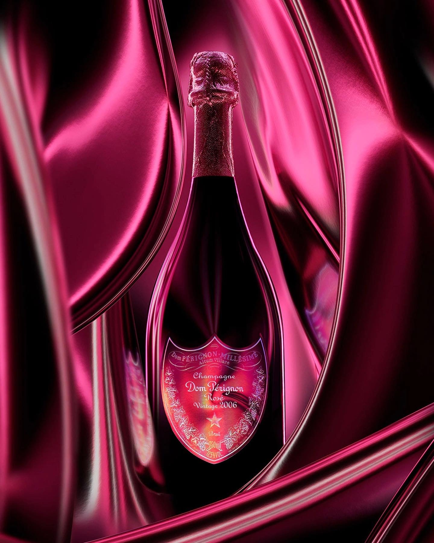 Dom Pérignon Millésimé Lady Gaga Limited Edition Brut Rosé Vintage 2006 75 cL gift box, gift bag