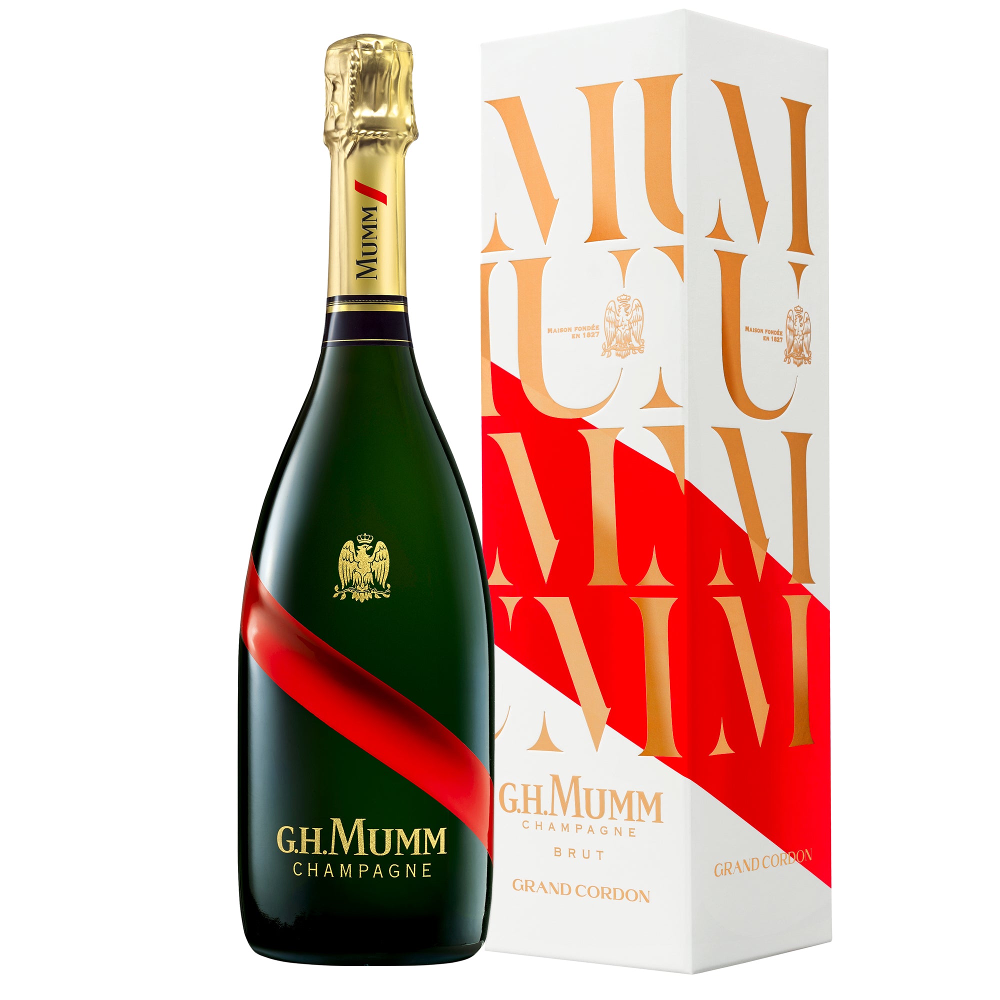 G.H.Mumm Grand Cordon Brut 75 cL gift box, gift bag