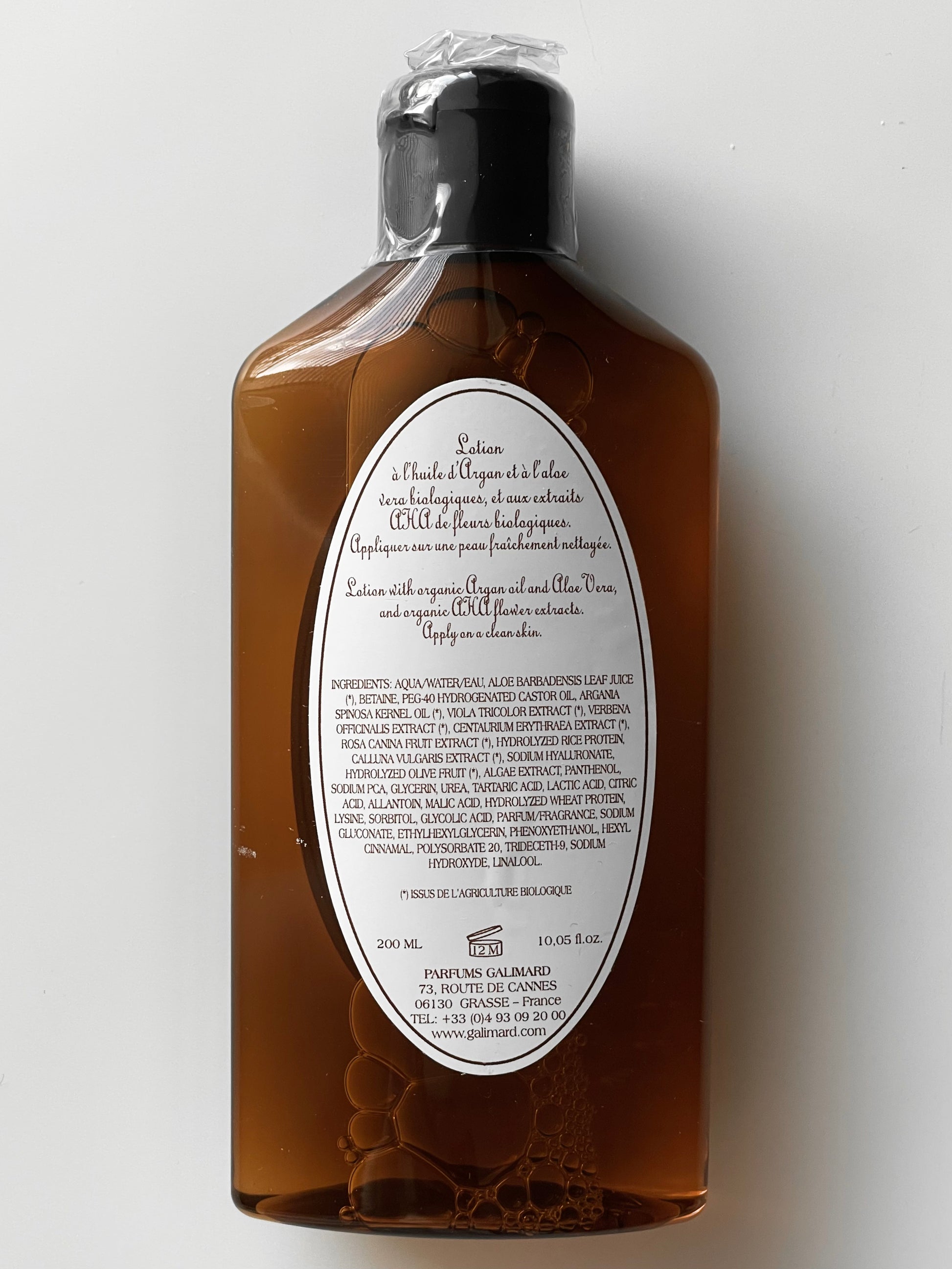 GALIMARD – LOTION TONIQUE VISAGE À L’HUILE D’ARGAN BIO – TONIC LOTION WITH ORGANIC ARGAN OIL 200 mL