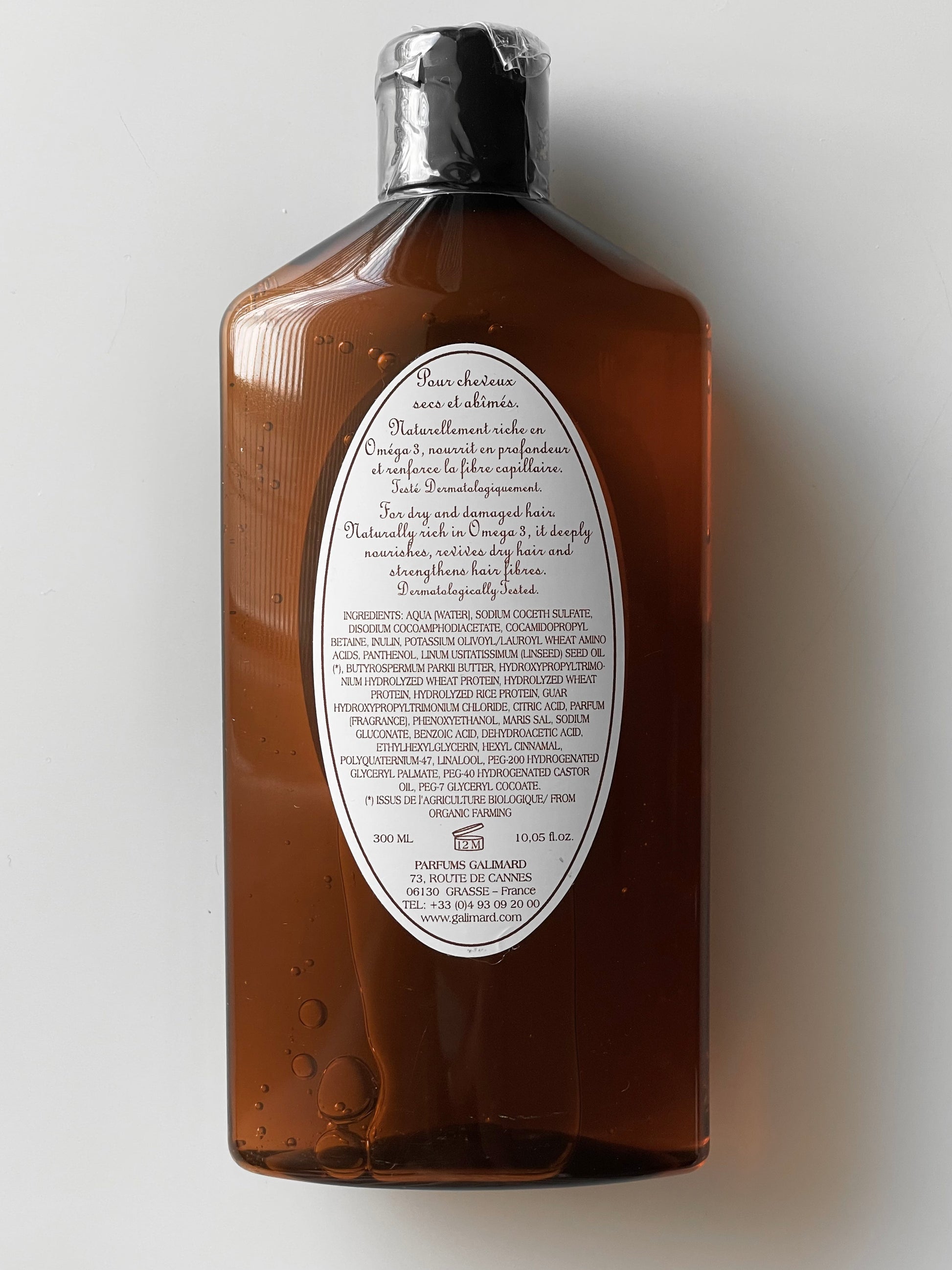 GALIMARD – SHAMPOOING RÉPARATEUR AUX GRAINES DE LIN ET BEURRE DE KARITÉ – REPAIRING SHAMPOO WITH LIN SEEDS AND SHEA BUTTER 300 mL