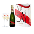 G.H.MUMM CORDON ROUGE BRUT COFFRET 75 cL SET SE DVĚMI SKLENIČKAMI