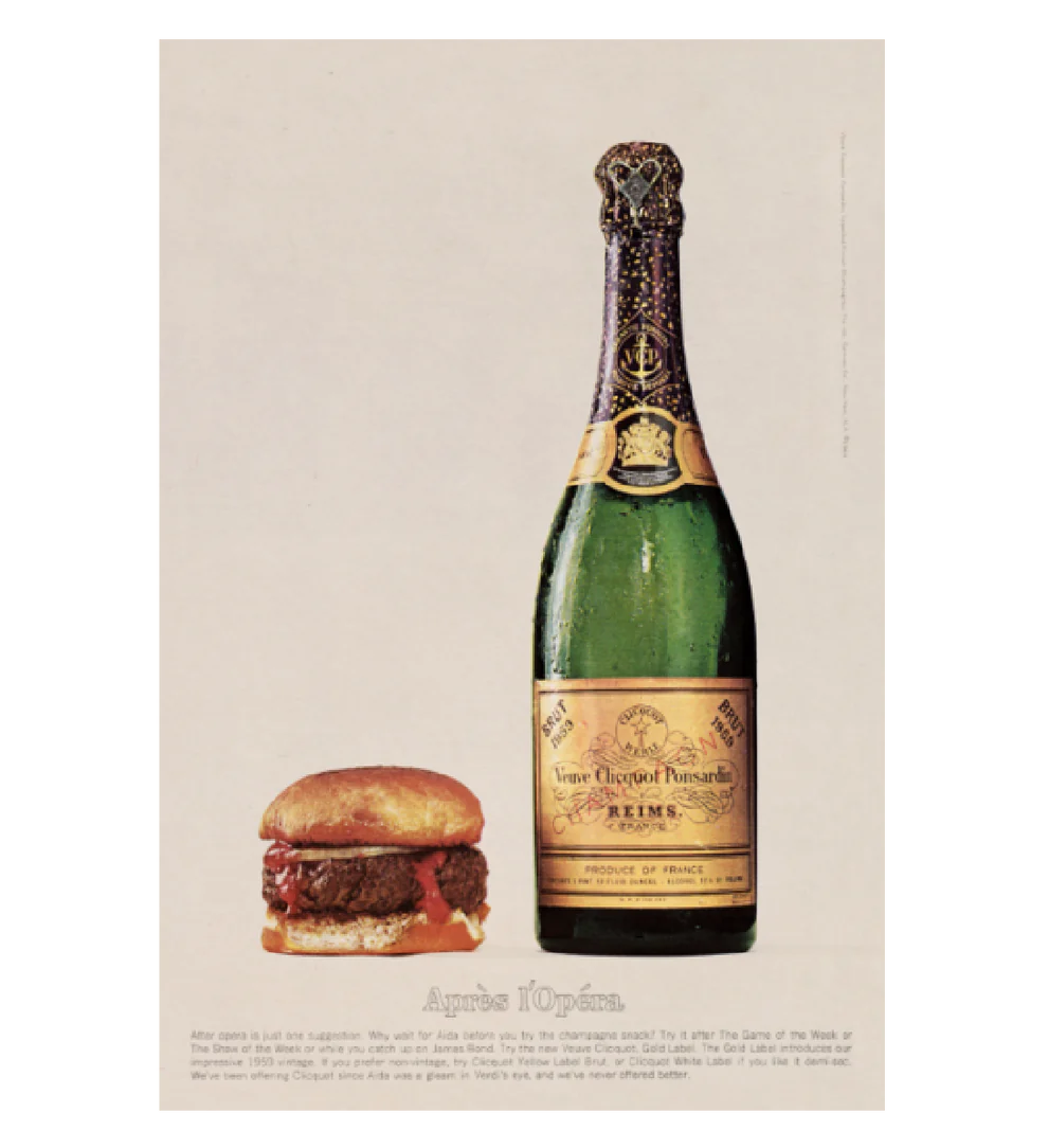 VEUVE CLICQUOT Limited Edition Poster 250TH ANNIVERSARY BURGER POSTER